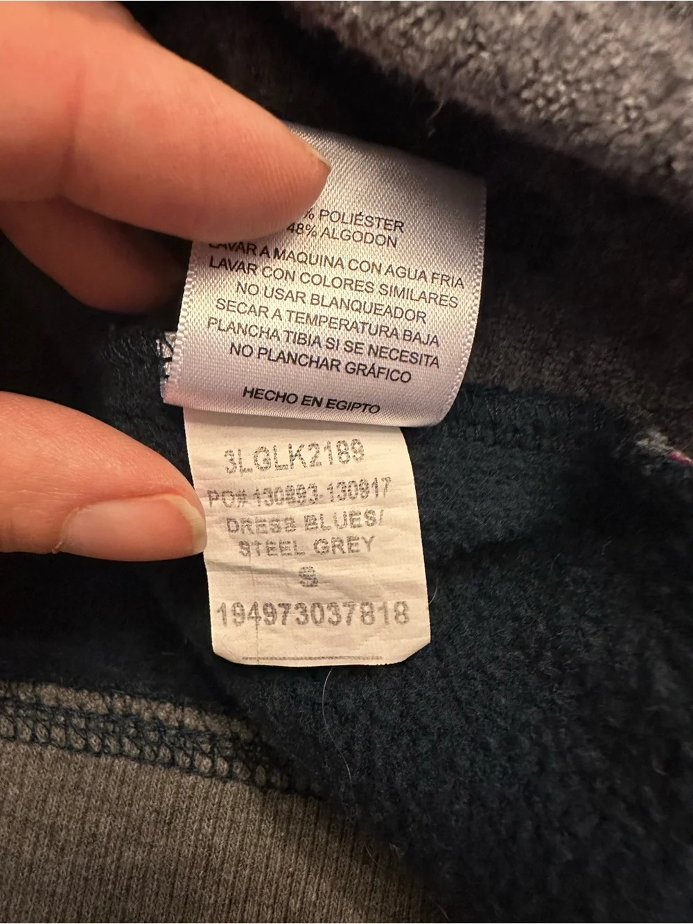 Levi's Men's Navy and Gray Logo Pullover Hoodie small